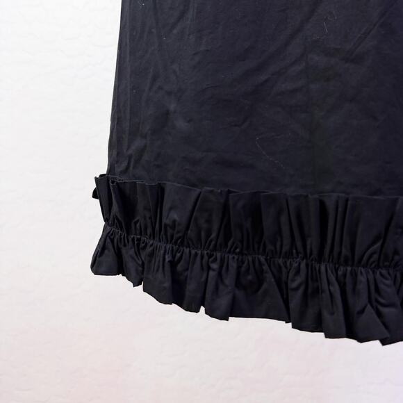 Ganni Back Cutout Cotton Poplin Basque Whimsigoth Grunge Midi Dress Black sz 14 - Picture 5 of 13